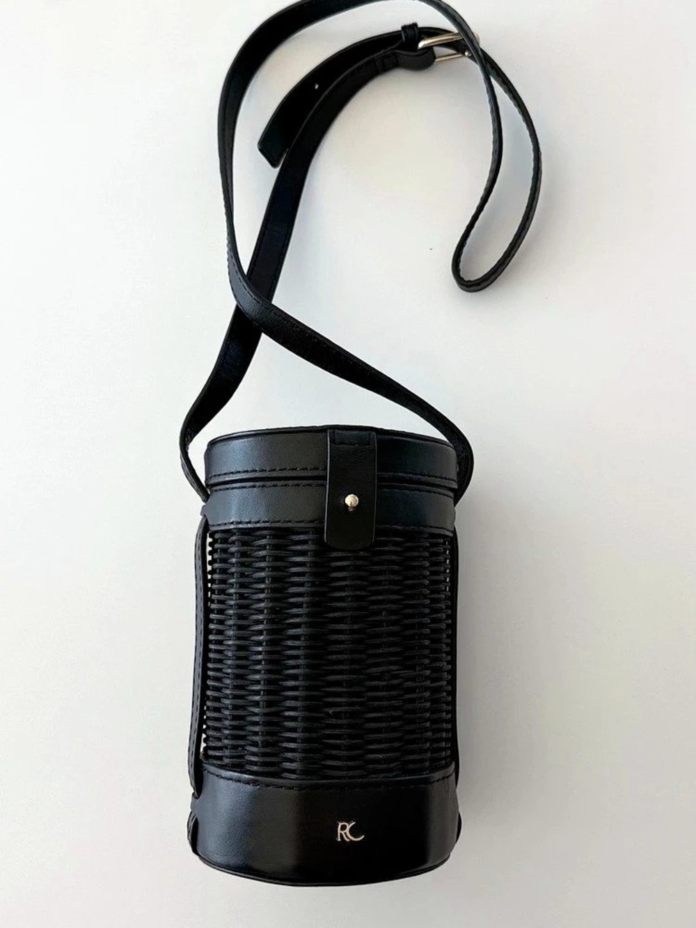 Rachael Comey Black Woven Bucket Crossbody